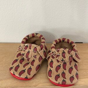 Freshly Picked Tan and Red Moccasins